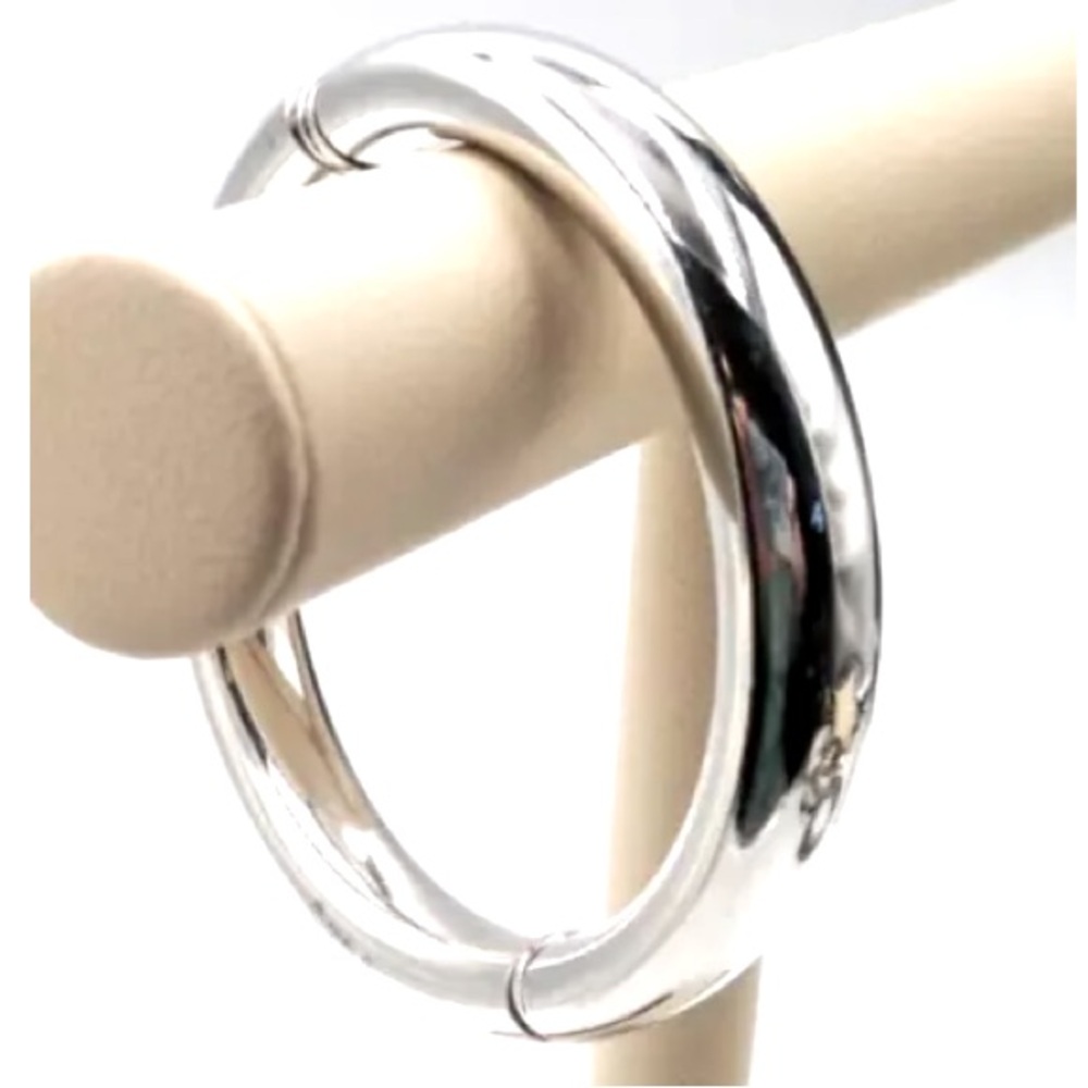 Vintage Silver Bangle Bracelet Fits Up To 7.5”